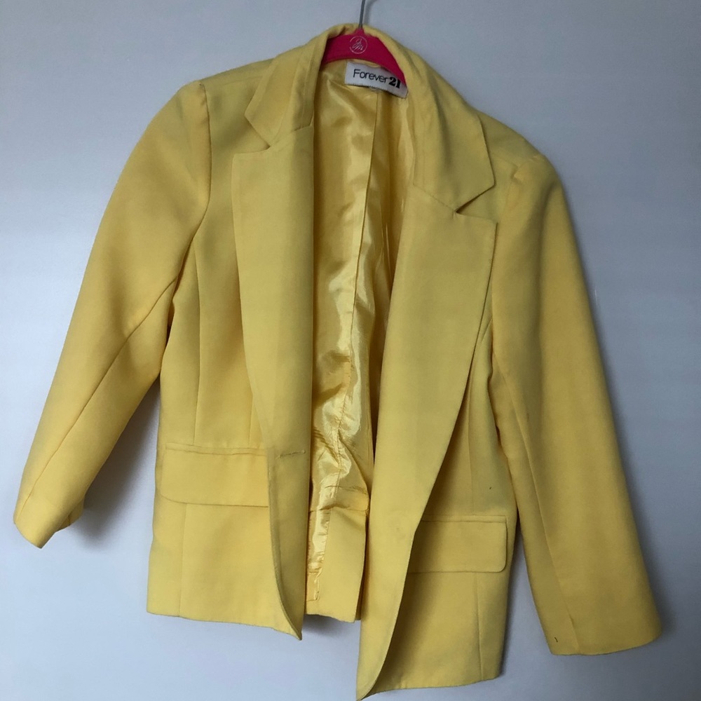 Yellow trendy blazer from Forever 21